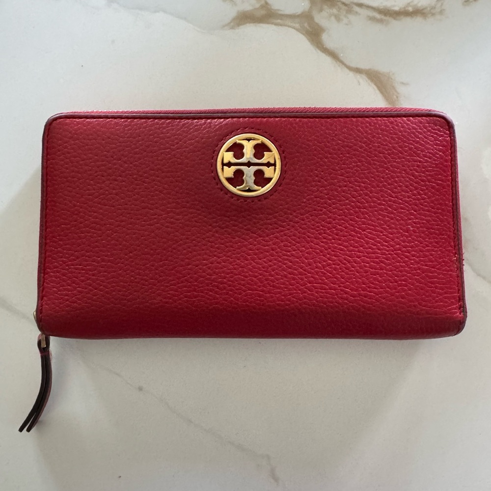 Tory Burch Red Leather Wallet